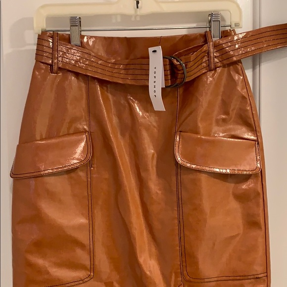 NWT Topshop coated canvas skirt - Picture 2 of 5